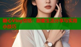 糖心Vlog恬恬：甜蜜生活分享与实用小技巧