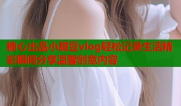 糖心出品小甜豆vlog轻松记录生活精彩瞬间分享温馨创意内容