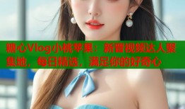 糖心Vlog小桃苹果：新晋视频达人聚集地，每日精选，满足你的好奇心