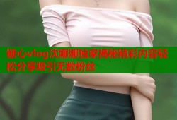 糖心vlog沈娜娜独家揭秘精彩内容轻松分享吸引无数粉丝