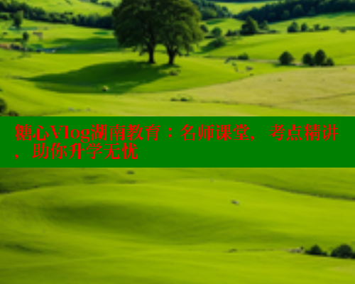 糖心Vlog湖南教育：名师课堂，考点精讲，助你升学无忧